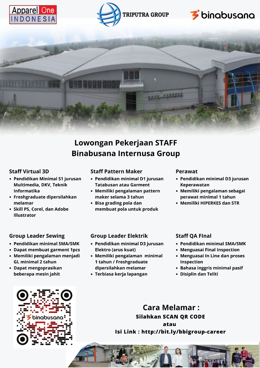 Lowongan Binabusana Internusa Group