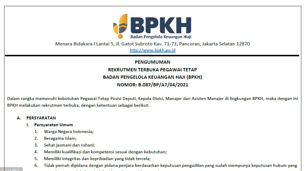 Lowongan BPKH