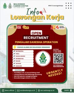 Open Recruitment bagi alumni dan calon lulusan UIN Walisongo