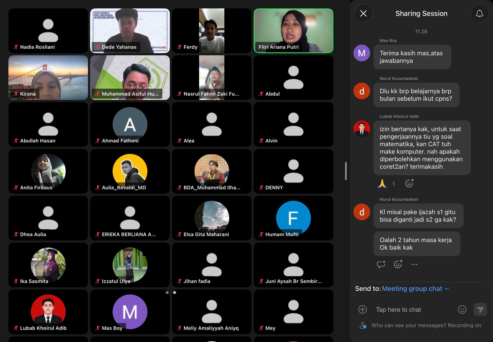 Antusiasme Peserta Sharing Sessiong